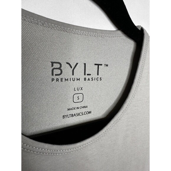 BYLT Premium Basics Drop Cut Lux Short Sleeve Gray Shirt Men’s Size Small - Picture 4 of 8